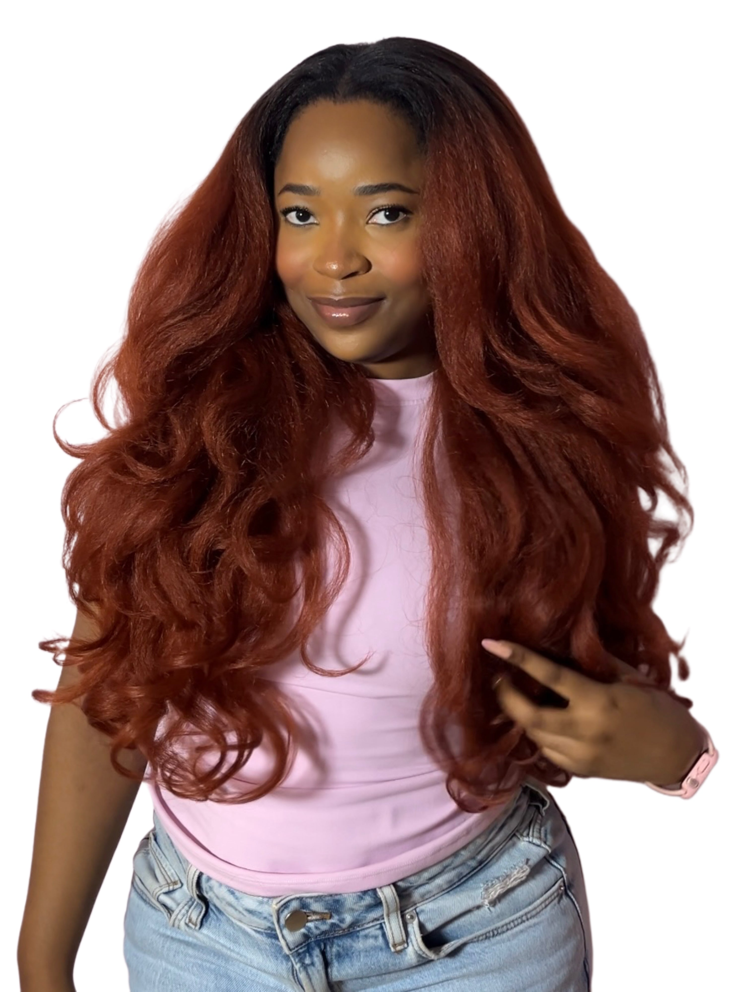 Yaki layered waves u-part wig