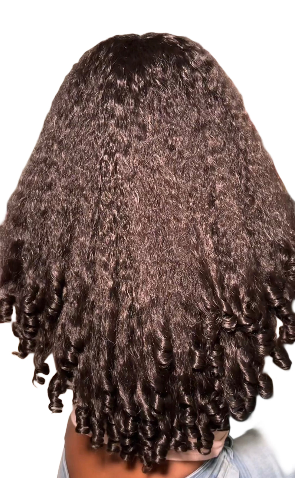 Braid-out textured half Wig