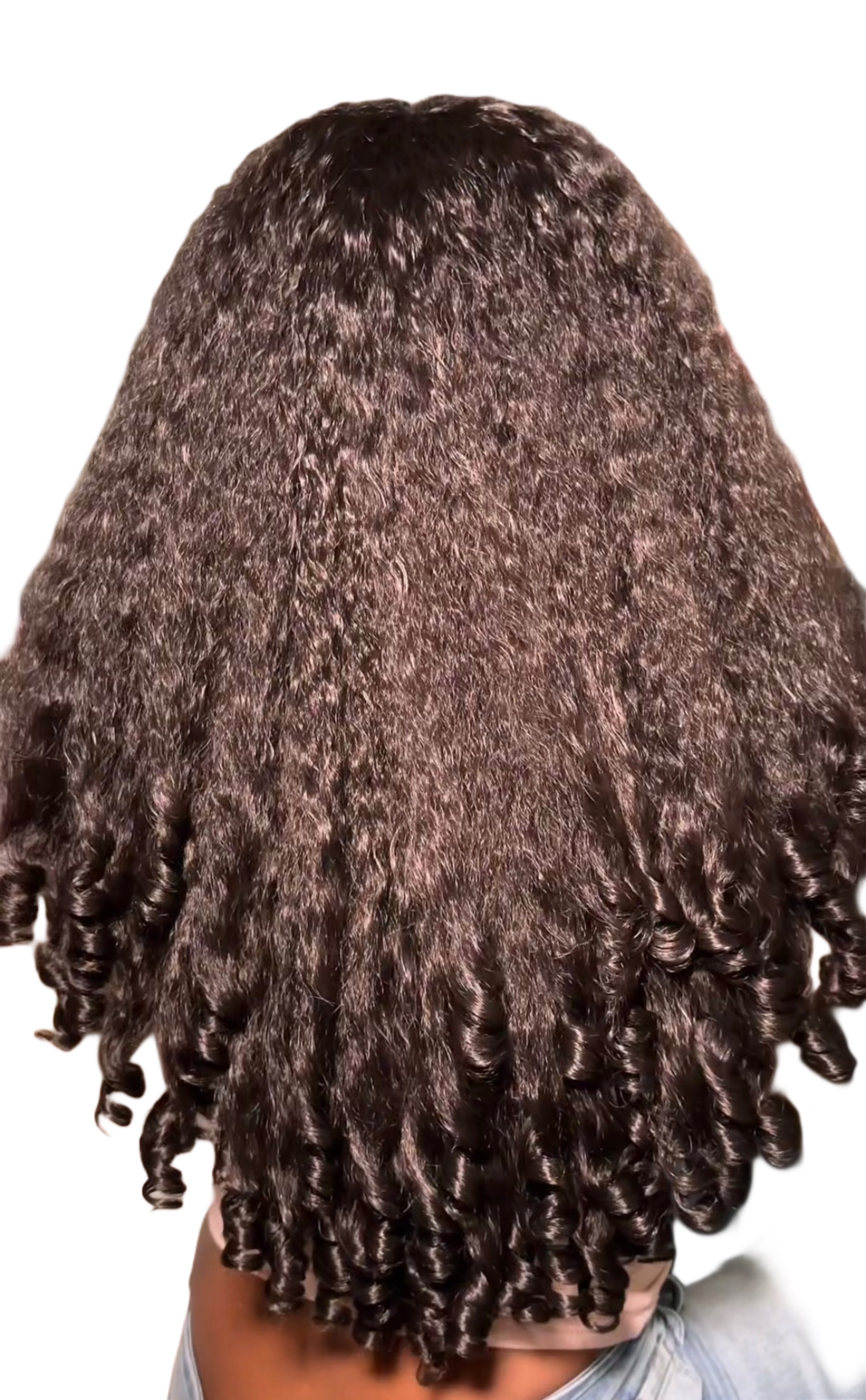 Braid-out textured half Wig