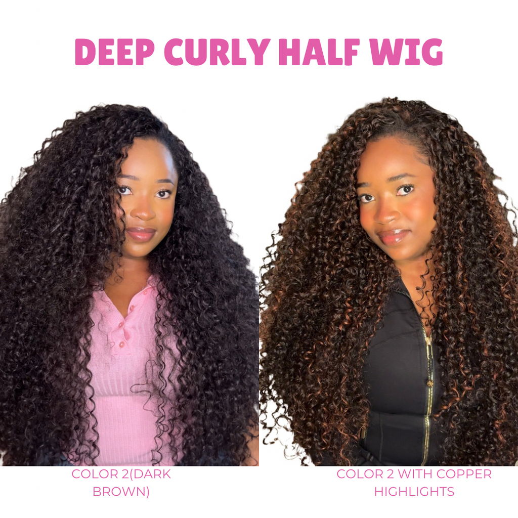 Deep curly half wig