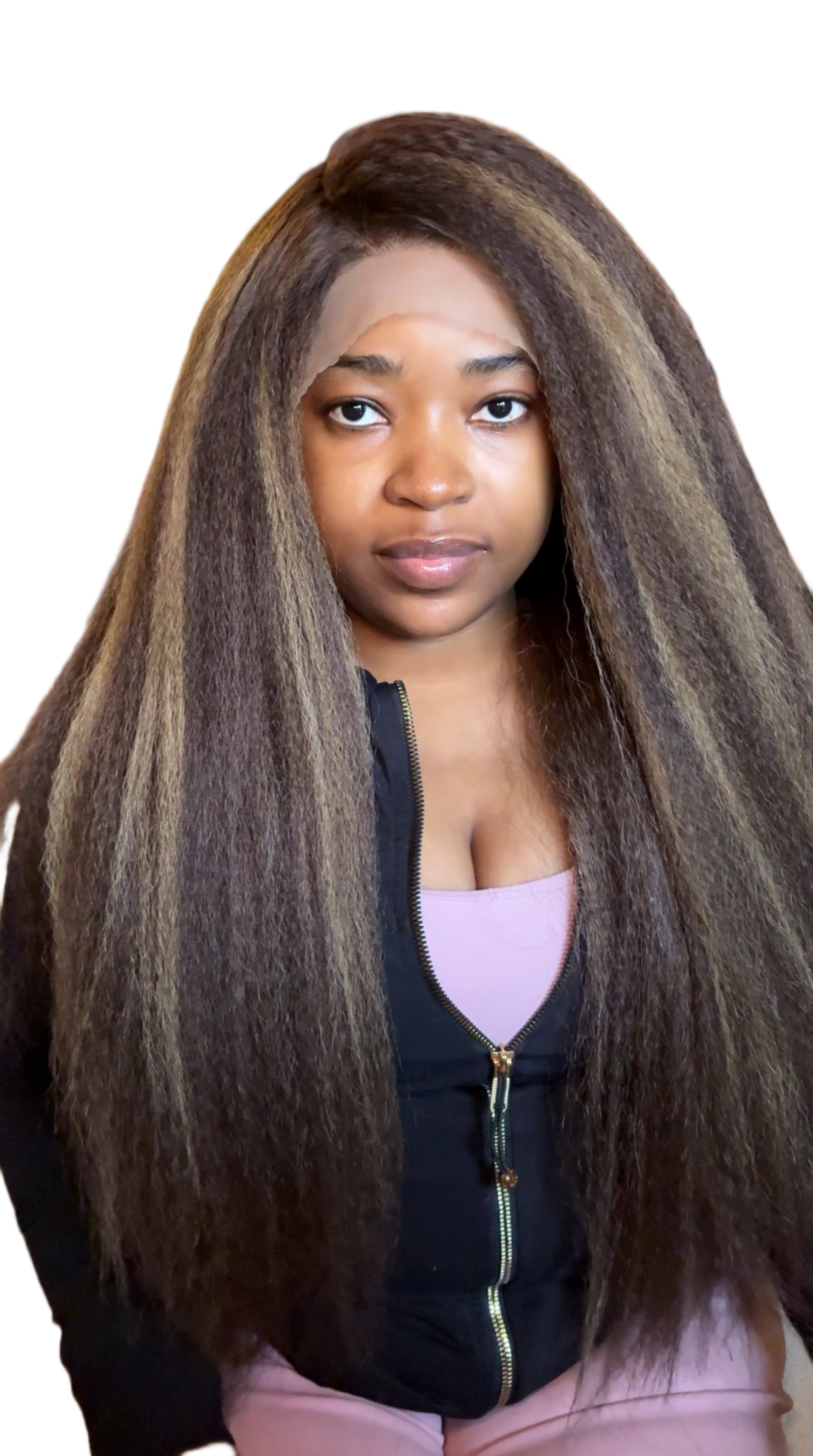 Yaki straight frontal wig