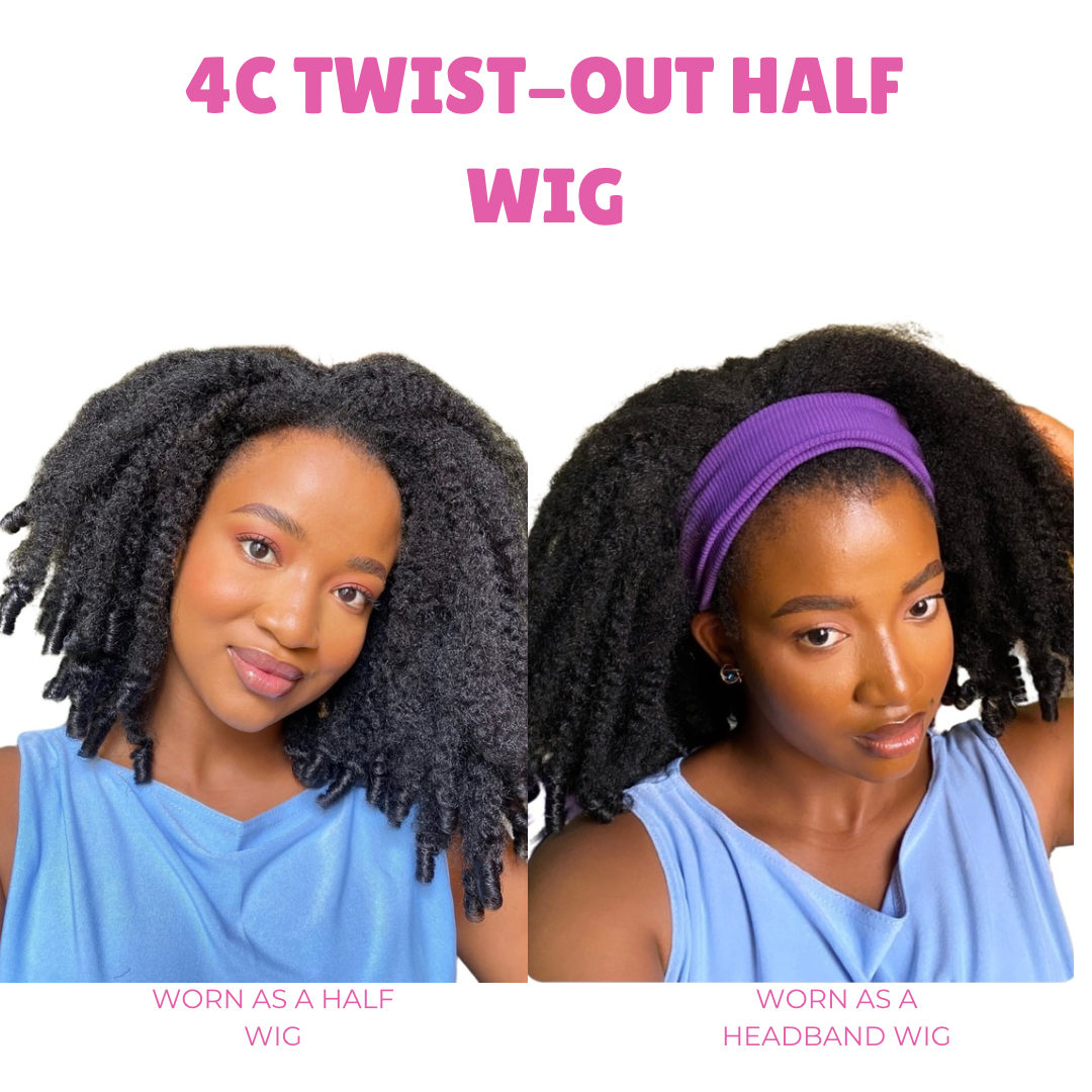 Twist out half wig(color 1b)