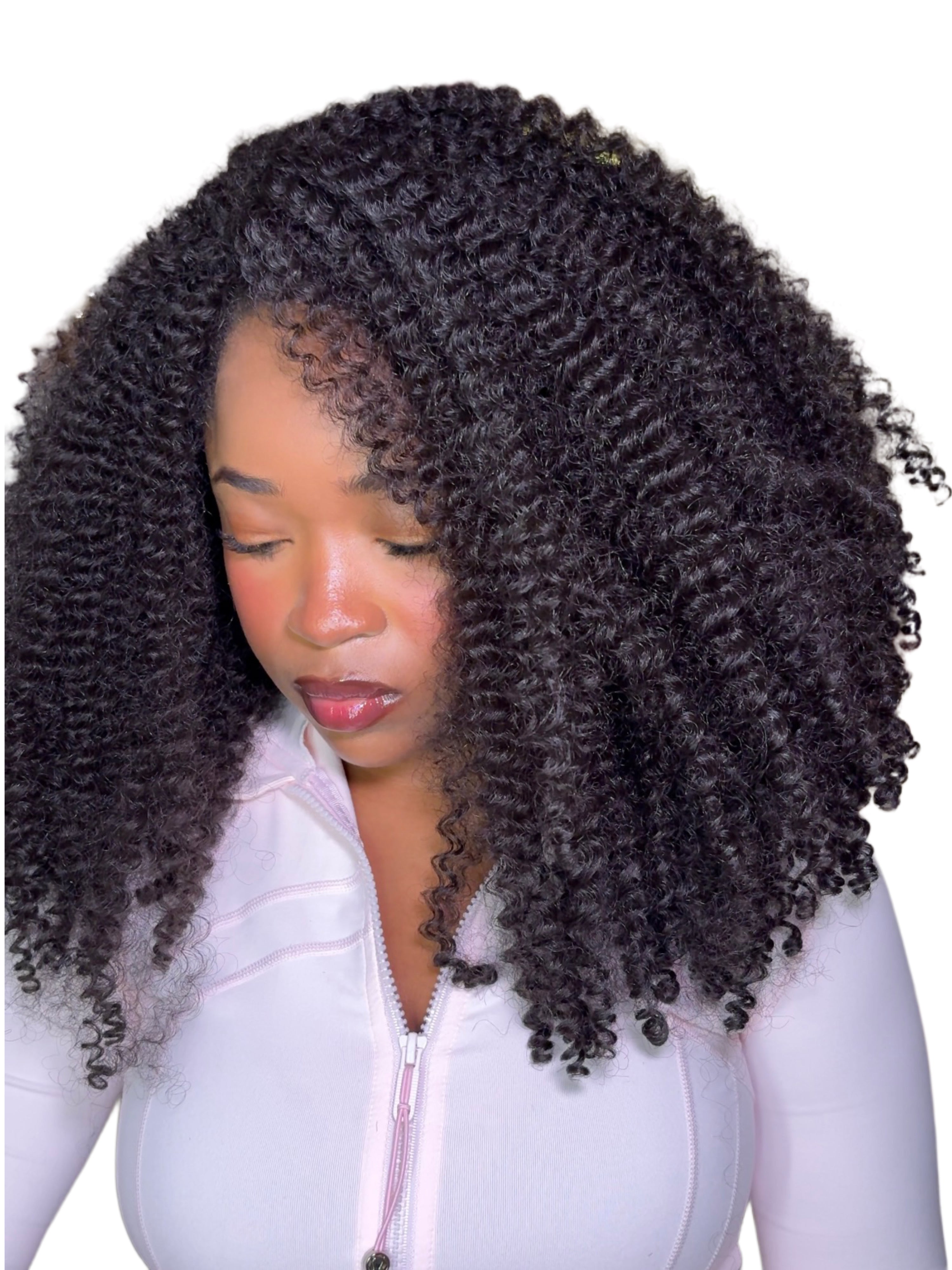 Kinky coils half wig