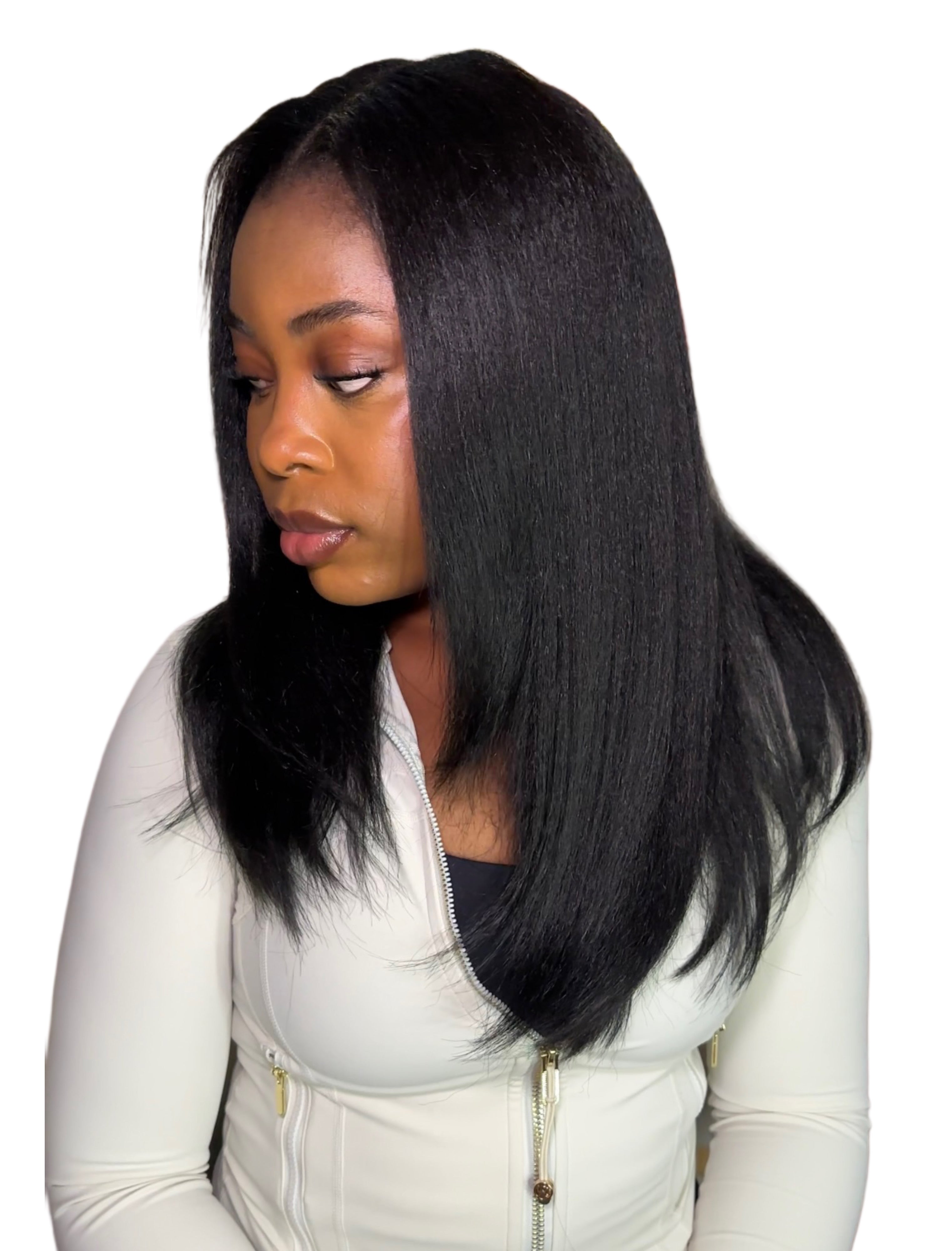 Yaki layered straight u-part wig