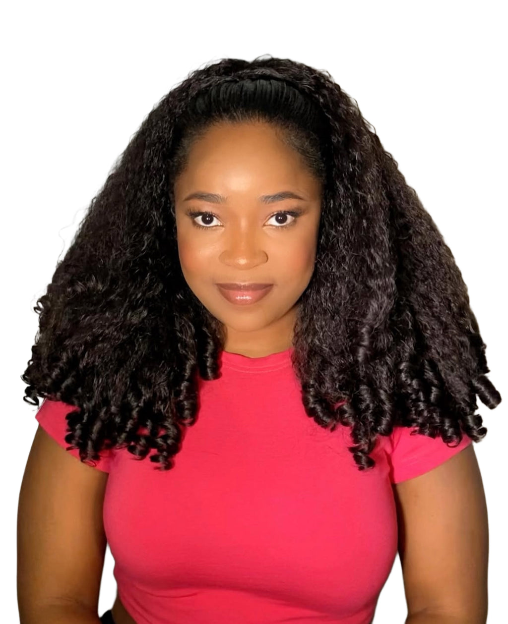 Braid-out textured half Wig