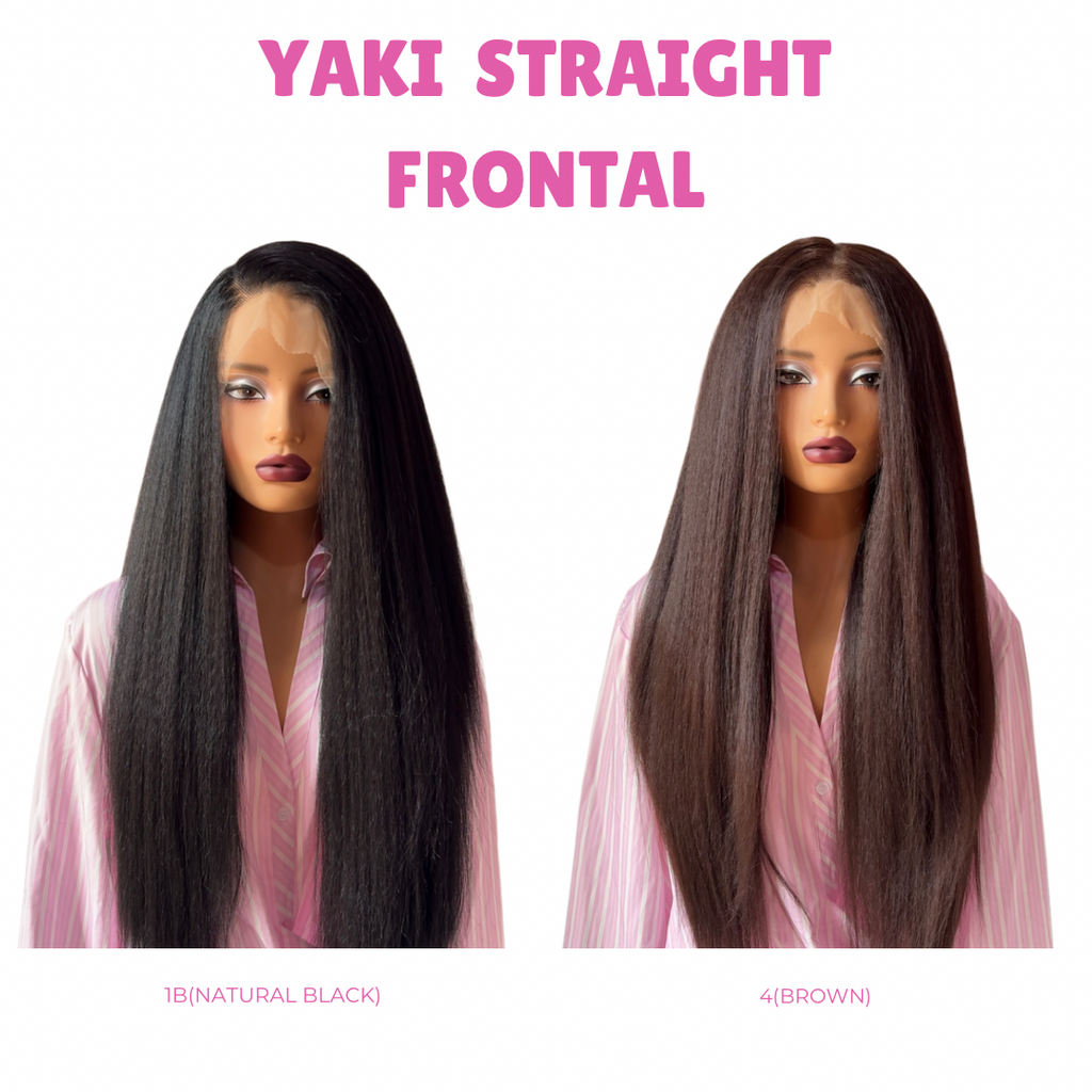 Yaki straight frontal wig