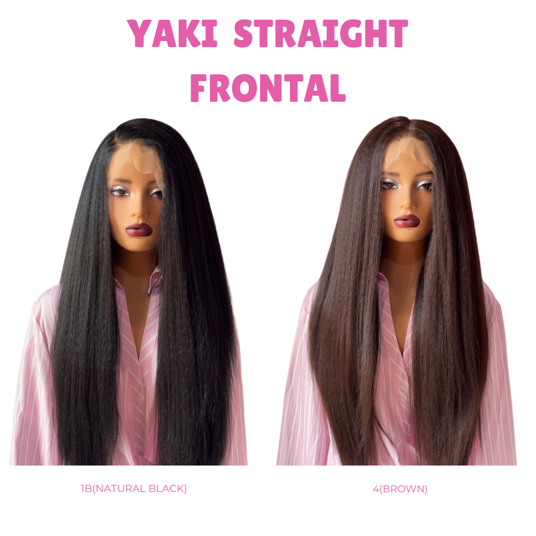 Yaki straight frontal wig