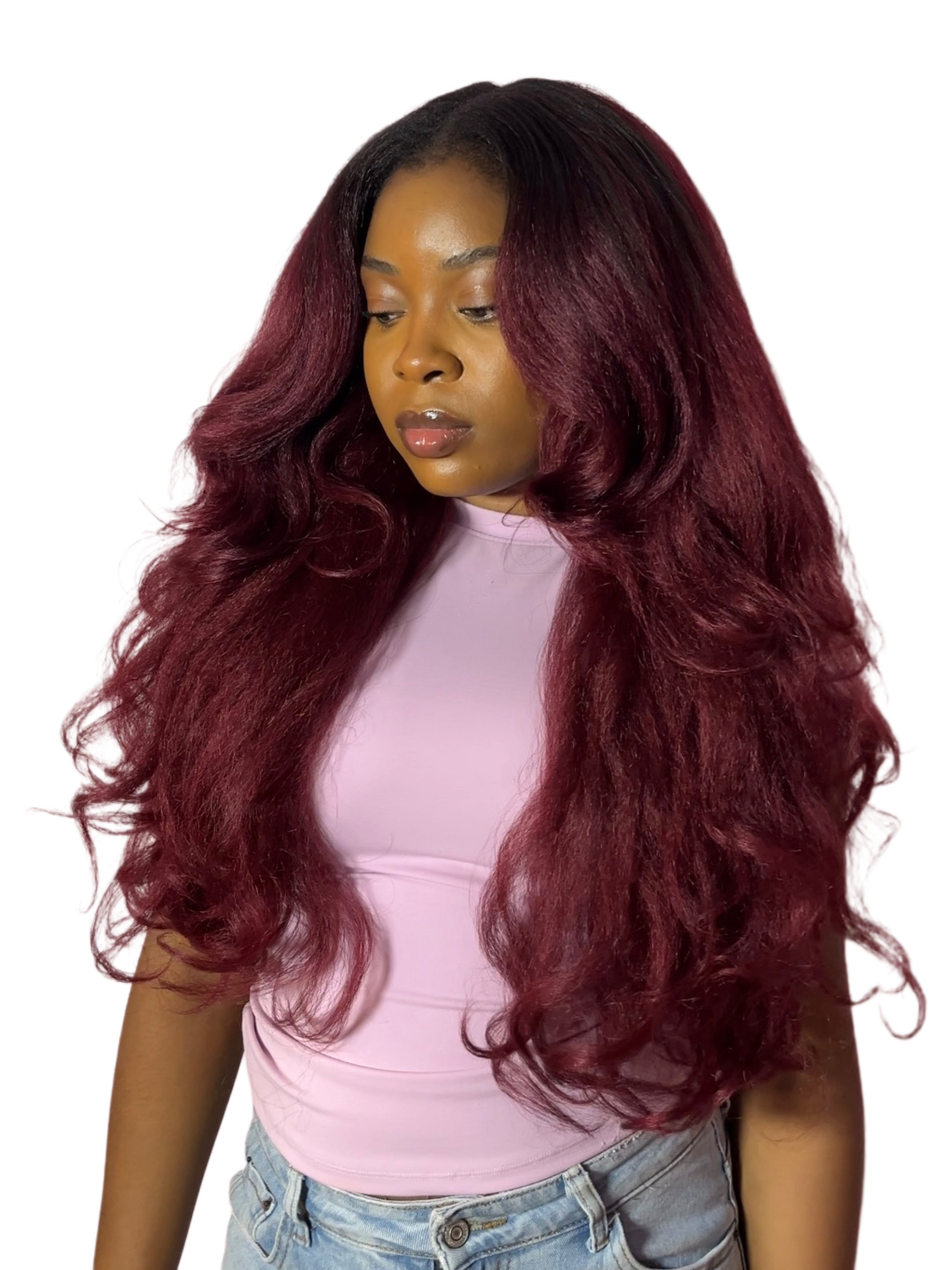Yaki layered waves u-part wig