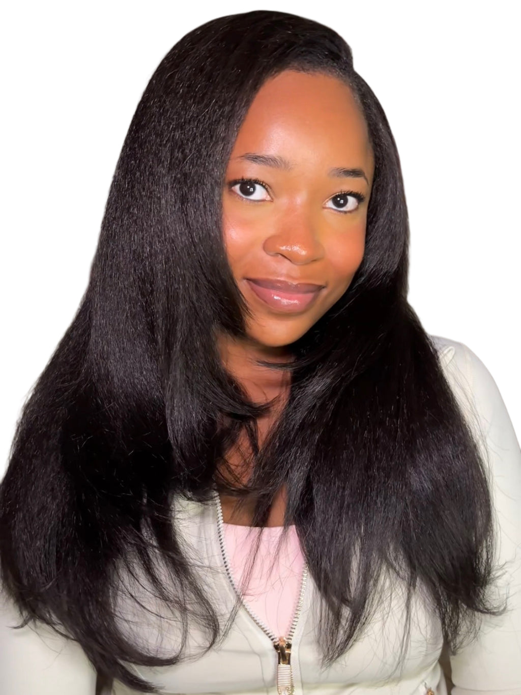 Yaki layered straight u-part wig