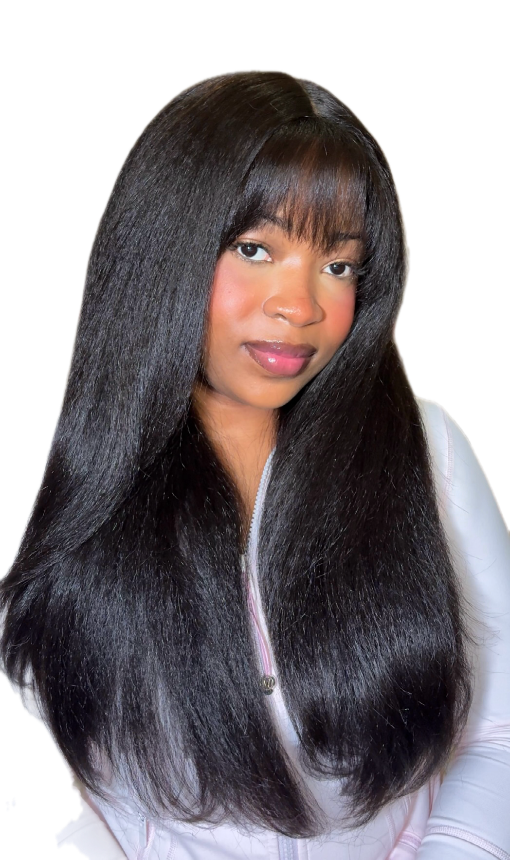Yaki bangs lace front wig(24”)