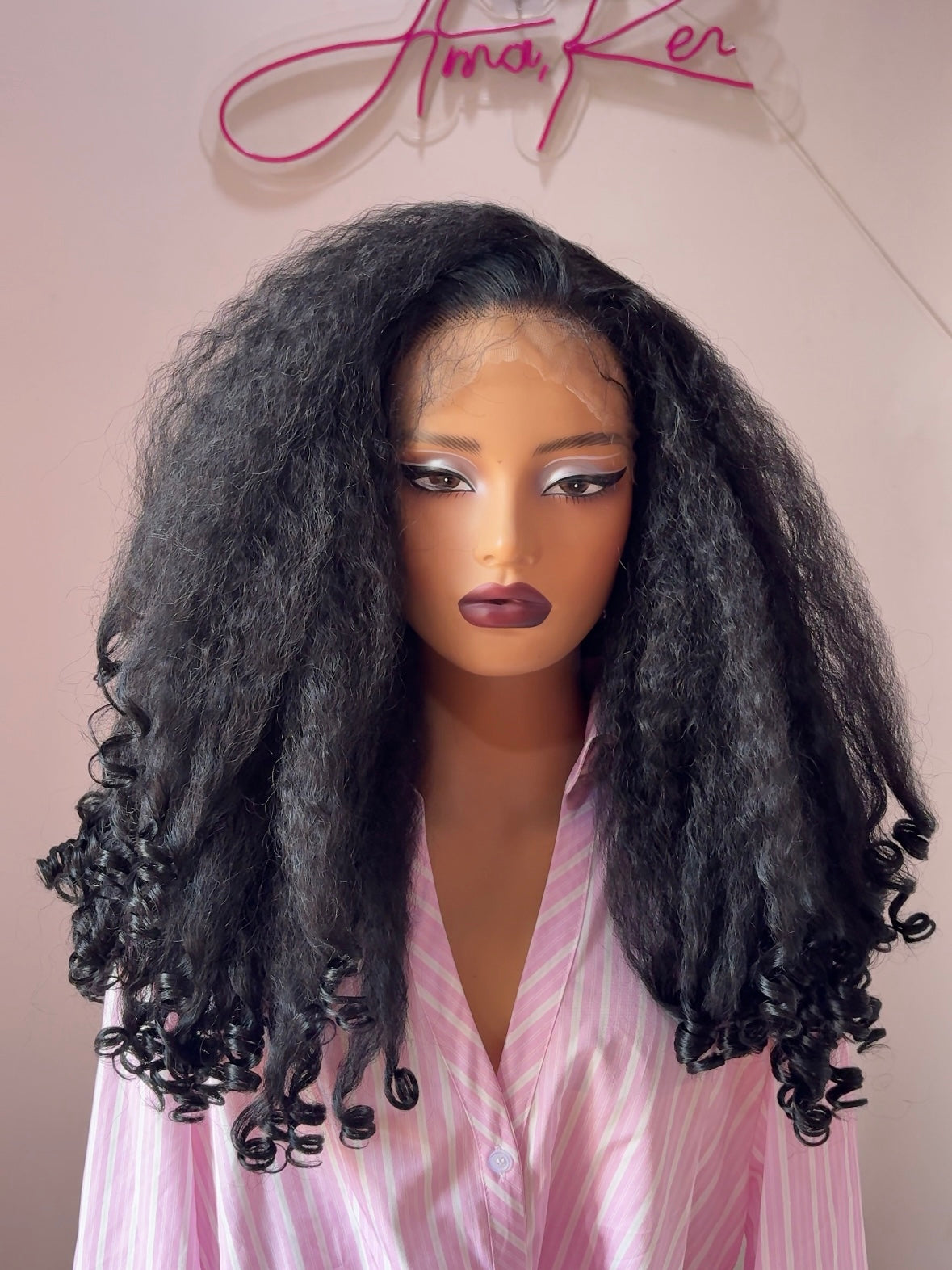 Braid-out frontal wig