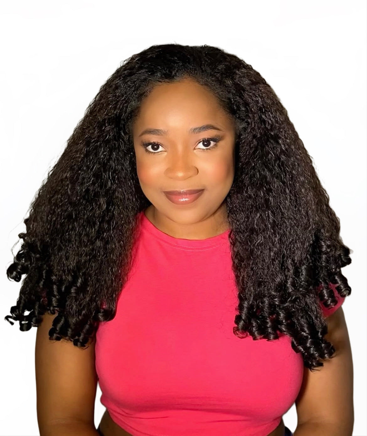 Braid-out textured half Wig