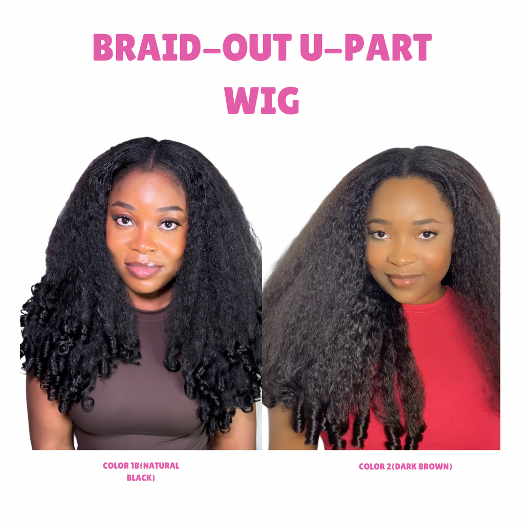 Braid-out textured U part wig