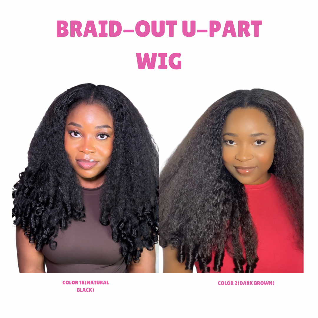 Braid-out textured U part wig