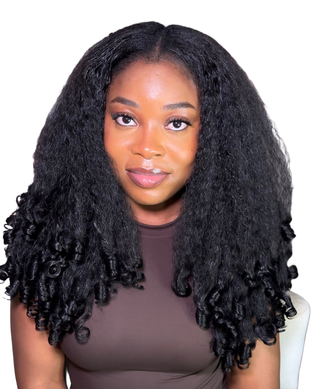 Braid-out textured U part wig