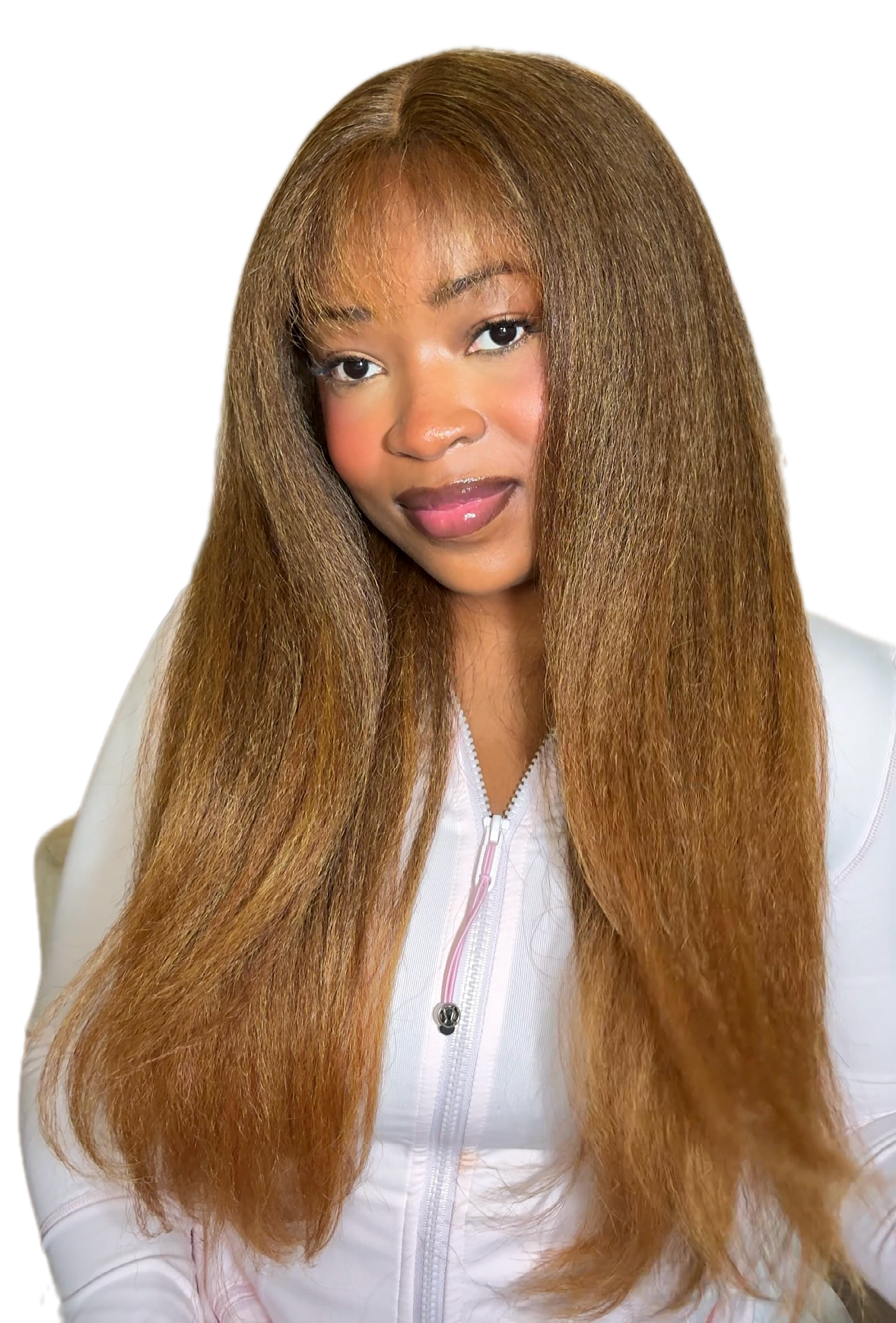 Yaki bangs lace front wig(24”)