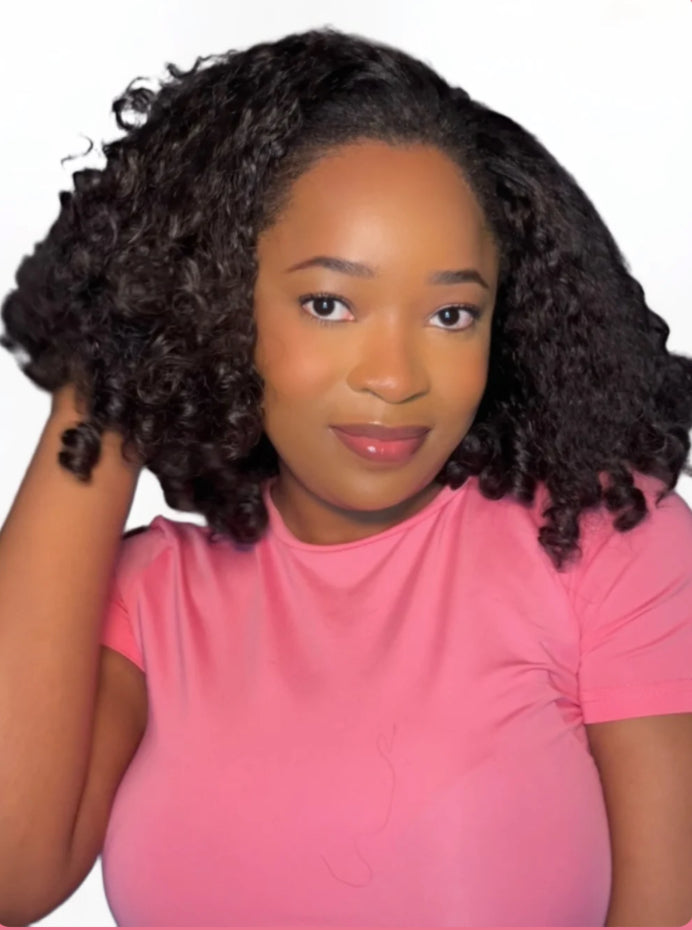 12” Braid-out textured half Wig