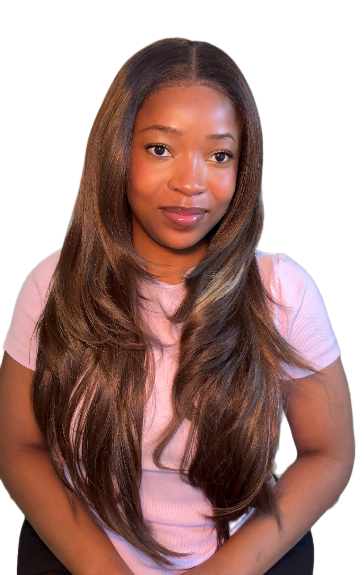 Light Yaki Straight Layers Closure Wig(26”)