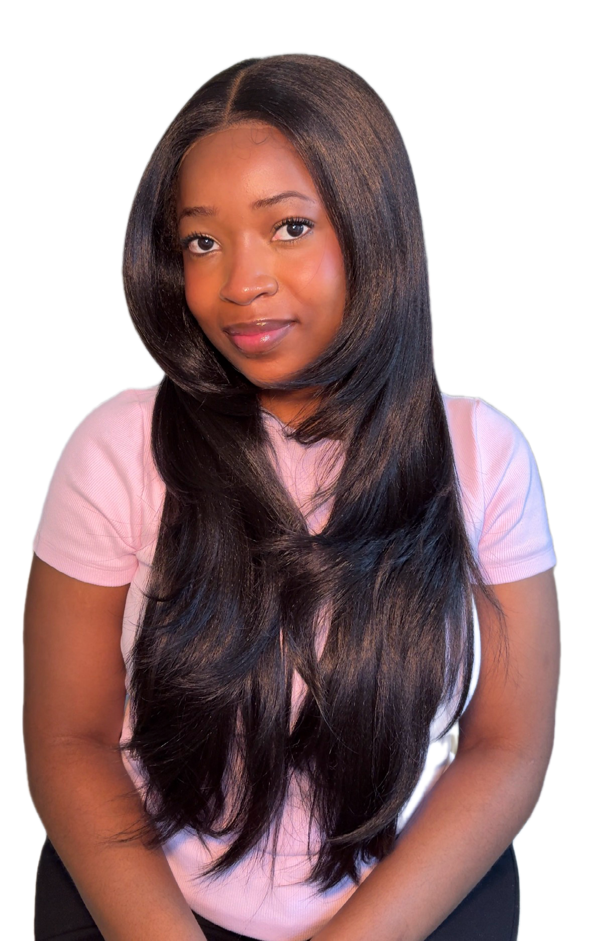 Light Yaki Straight Layers Closure Wig(26”)