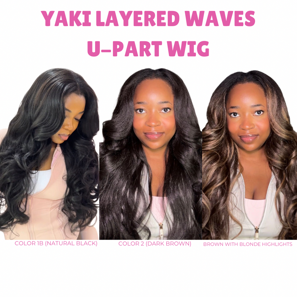 Yaki layered waves u-part wig
